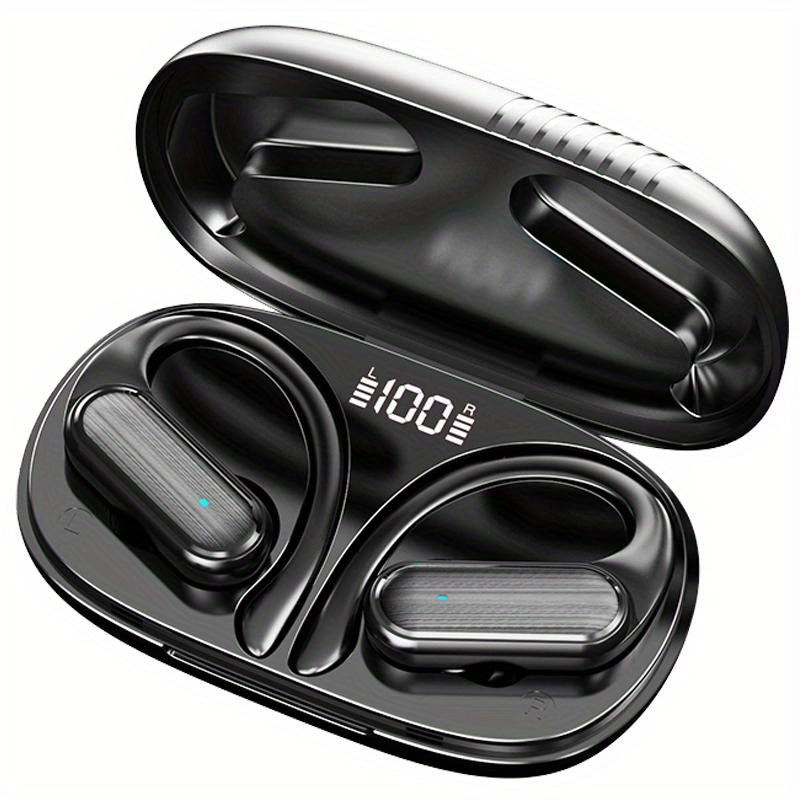 Bezdrátová sluchátka do uší, sportovní sluchátka s digitálním LED displejem, nabíjecí pouzdro, stereo sluchátka s mikrofonem pro telefon, počítač, notebook, sport_voghion.com