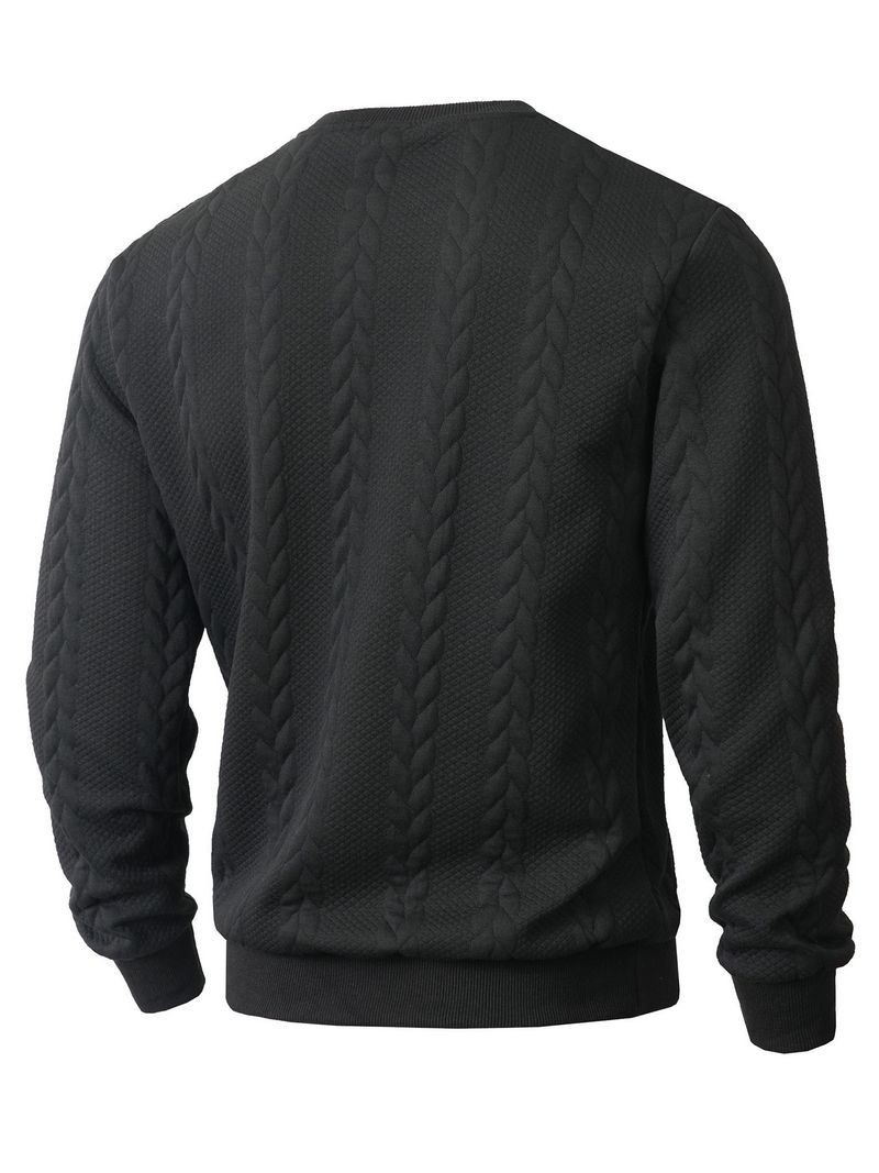 Jacquard Knit Sweatshirt & Jogger Set – Winter-Ready Casual Outfit With Breathable Comfort (Matching Loungewear For Men)_voghion.com