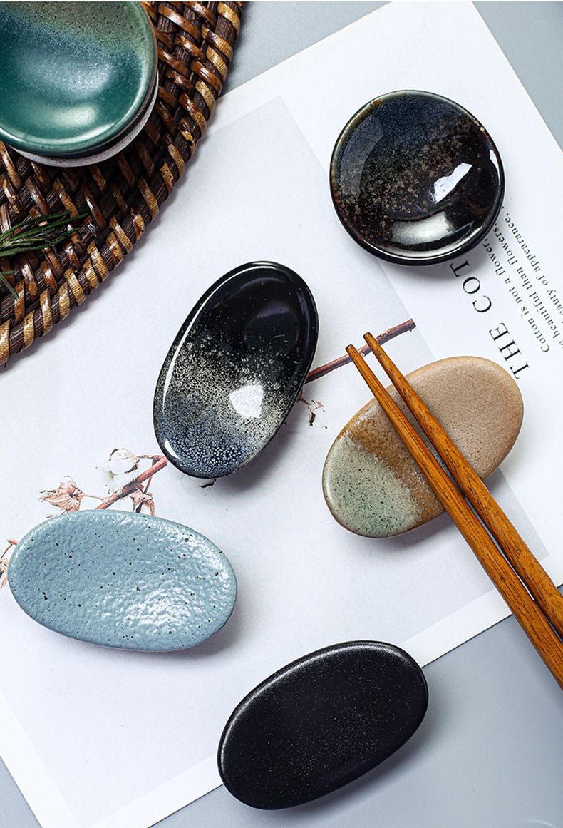 Creative Retro Japanese Style Gold Ingot Ceramic Chopstick Holder Home Japanese Restaurant High Value Chopstick Holder Tableware_voghion.com