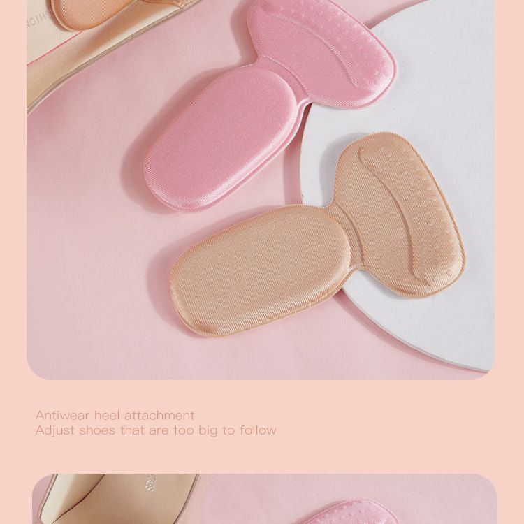 T-shaped Thickened Heel Sticker 2-in -1 Large Change Small Anti-heel Drop Anti-wear Anti-slip Adjustment Shoe Size High Heel Insole Half Size Pad_voghion.com