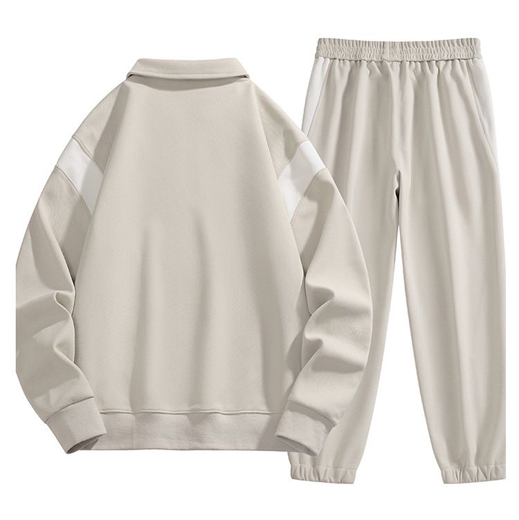 Men's Long Sleeve Zip-Up Sweatshirt & Jogger Set - Stylish Contrast Casual Outfit For Spring & Fall_voghion.com