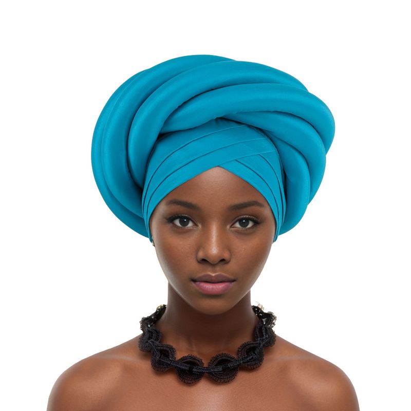 Women's Scarves Headscarf New Nigeria Heavy Industry Wrapped Sponge Head Cap Auto Gele Wra_voghion.com