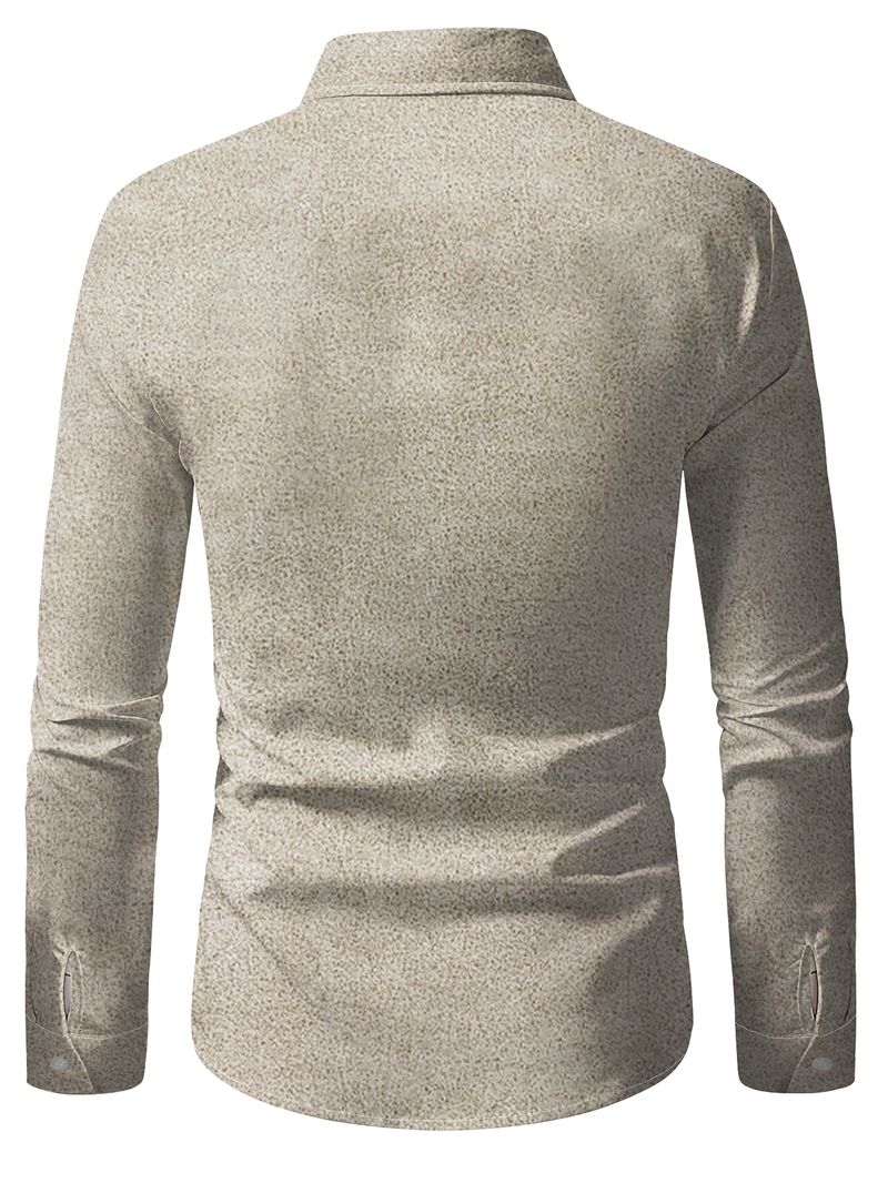 Men's Long Sleeved Shirt Cross Border Popular Ethnic Style Element Design Spring And Autumn Casual Shirt 2025 New Style_voghion.com