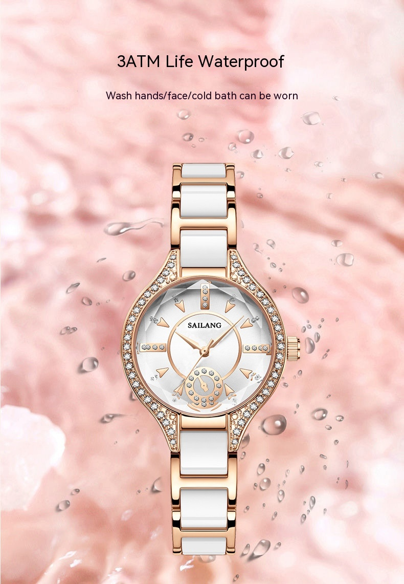 Nuovo orologio di vendita caldo Orologio da donna Sailang Orologio in ceramica impermeabile Orologio al quarzo transfrontaliero_voghion.com