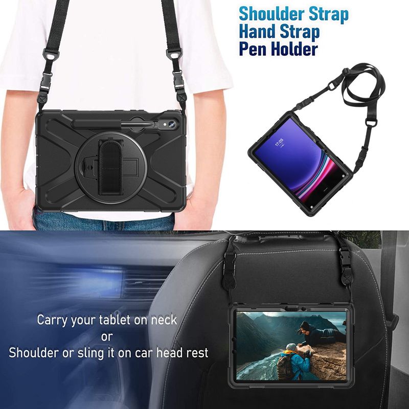 Geeignet fir Samsung Tab A9+11 Pirate King Handheld Rotatiounsstativ X210/X216 Schutzhülle fir Tablet mat Riemen_voghion.com