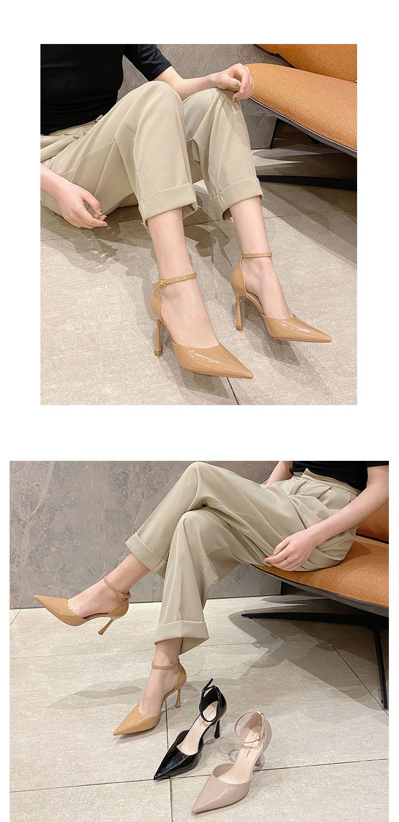 Sandali con tacco 993-1, tacco 2025, nuovi sandali con tacco a spillo in pelle verniciata, professionali, con punta chiusa e cavi, per donna_voghion.com