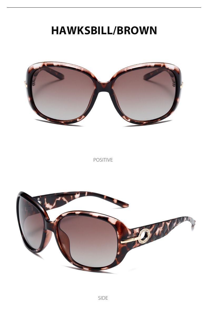 Polarized oversized women's square frame sunglasses fashion aunt anti-ultraviolet retro_voghion.com