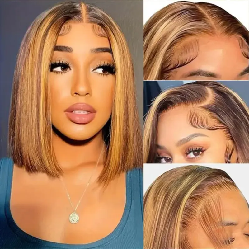 Knochen gerade Bob Perücke 13x4 transparente Spitze Frontal Perücke HD Spitze Front menschliches Haar Perücken für Frauen natürliche Perücke menschliches Haar 180 %_voghion.com