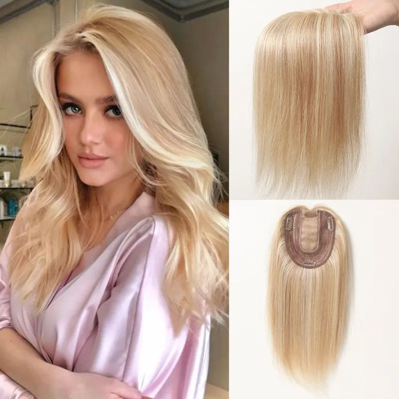 Topper per capelli umani castano chiaro per donne con capelli radi_voghion.com