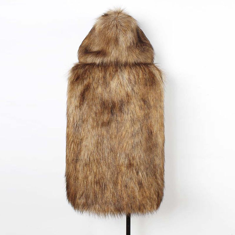 Men's Faux Mink Vest – Slim Fit Short Fur Gilet With Notch Lapel & Side Pockets (S-3XL, Jacquard Brown, Machine Washable)_voghion.com