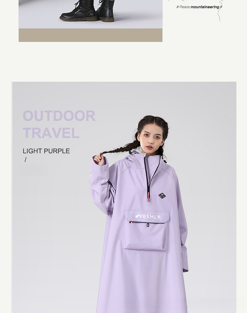 Beimei Elektroroller-Regenmantel, verdickter und verlängerter Ganzkörper-Regenschutz für Erwachsene, Unisex-Poncho_voghion.com