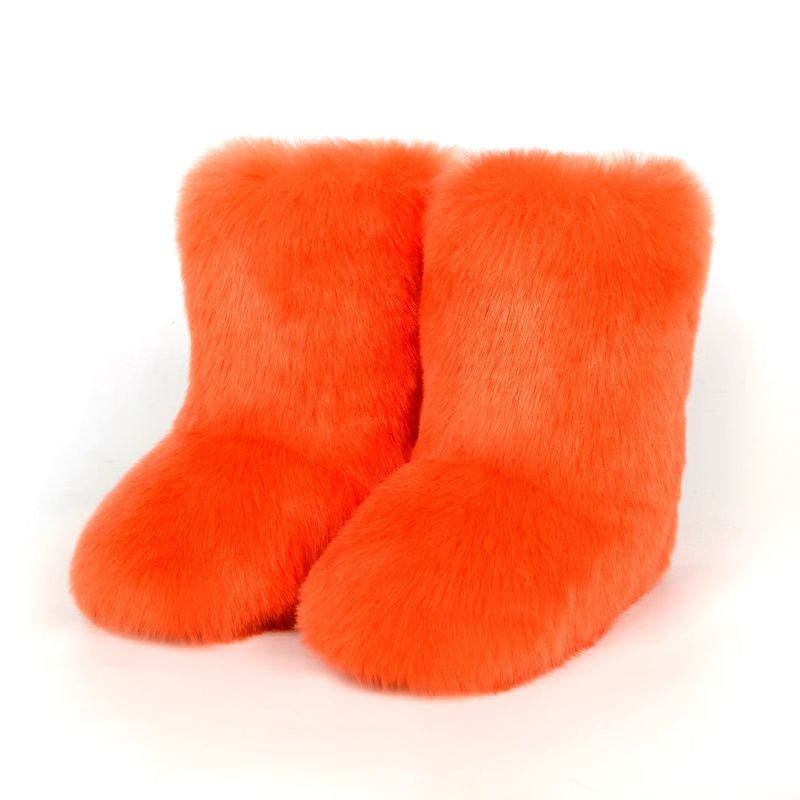 Winter snow boots Women's outer wear warm non-slip cross-border long fur mid-calf raccoon fur y2g fur boots_voghion.com