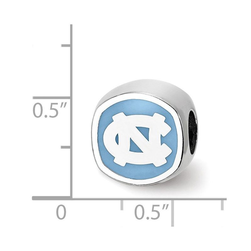 Sterling Silver Rhodium-plated LogoArt University Of North Carolina Double Logo Enameled Bead_voghion.com