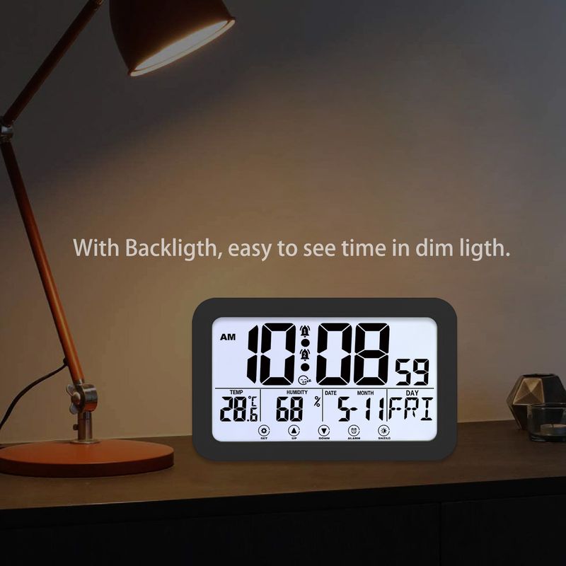 Heißer Verkauf Moderne Home Touch Nachtlicht Wohnzimmer Schlafzimmer Alarm Voice Control Wanduhr_voghion.com