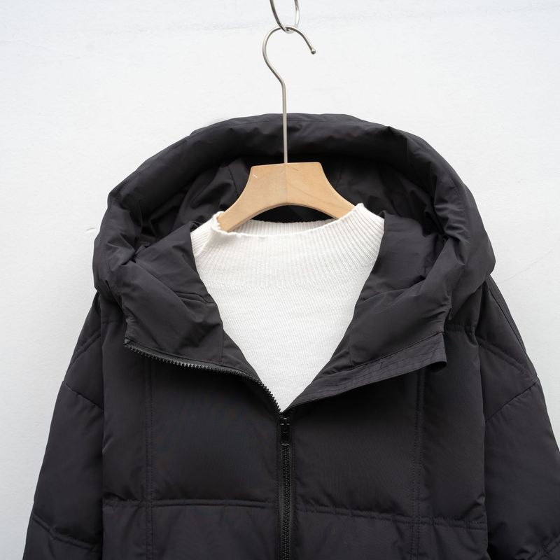 Pinghu Chijia Thick Loose Puffer New Duck Winter Coat Extra Long Over-The-Knee Down Jacket For Women_voghion.com