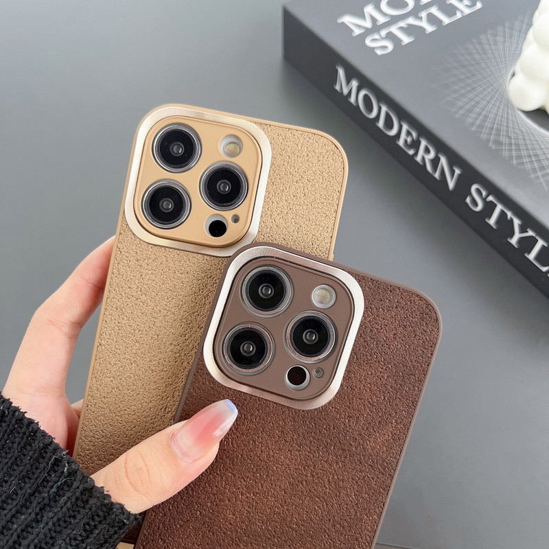 Υφή δέρματος σε σχήμα φεγγαριού κατάλληλη για θήκη κινητού τηλεφώνου iPhone 14, μεταλλικός φακός Apple 13 Promax 12, αντιολισθητικός 11, μονόχρωμος XR_voghion.com