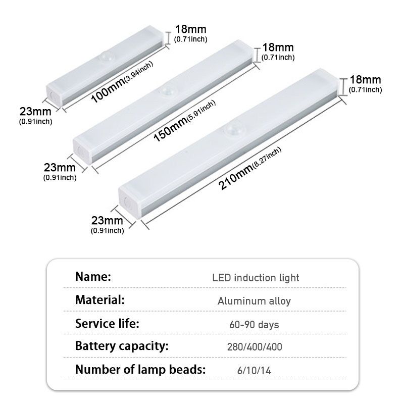 Bilsensorlys til bagagerumsgulv, USB-genopladelig, automatisk induktionslysbjælke, magnetisk maual/sensorlampe_voghion.com