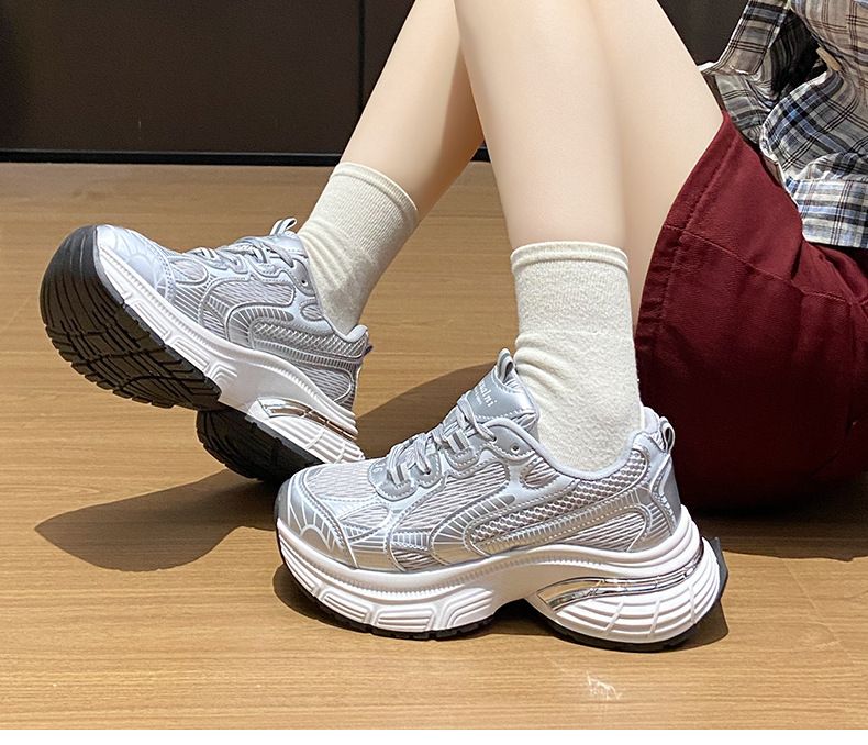 Papa Schuhe Studentin Sport Laufschuhe Freizeitschuhe Plattform Höhe Erhöhen_voghion.com