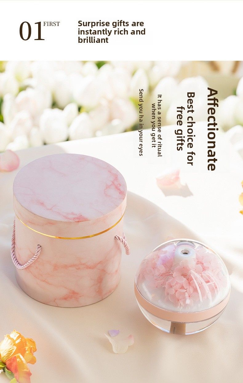 Preserved Flower Humidifier - Mini USB Portable | Aromatherapy Light Desktop Ornament | Gift Idea_voghion.com