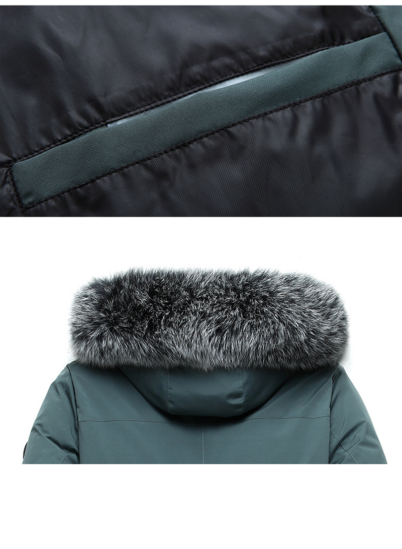 Giù di media lunghezza 2022 nuovo grande collo di pelliccia con cappuccio giacca da uomo invernale ispessita alla moda da uomo alla moda_voghion.com