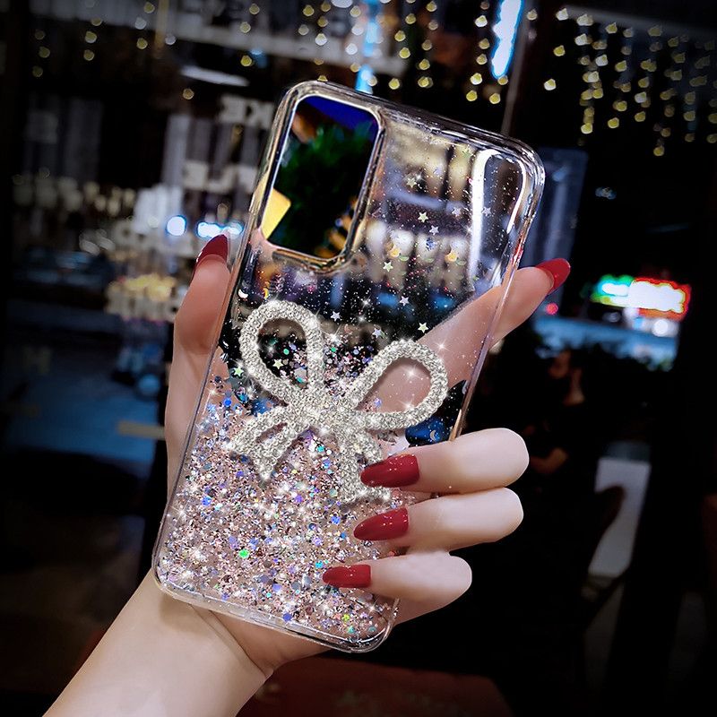 Galaxy Note 20 ultra note10 plus note 9 8 Diamond Bow Glitter Wrist bracelet Phone Case For Samsung A50 A70 A30S A10_voghion.com