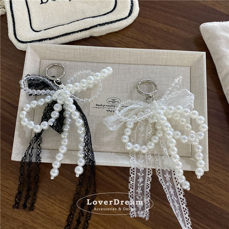 Piese și accesorii pentru genți, design de nișă, pandantiv cu fundă din dantelă perlată, la modă, de înaltă calitate, cu textură, breloc auto pentru geantă, pandantiv_voghion.com