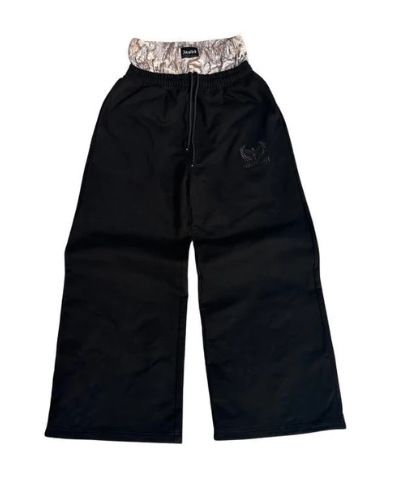 Herrenbekleidung Street Fashion Muster Stickerei Doppelte Taille Spitze Lässige Gerade Hose Herren Sport Freizeithose_voghion.com
