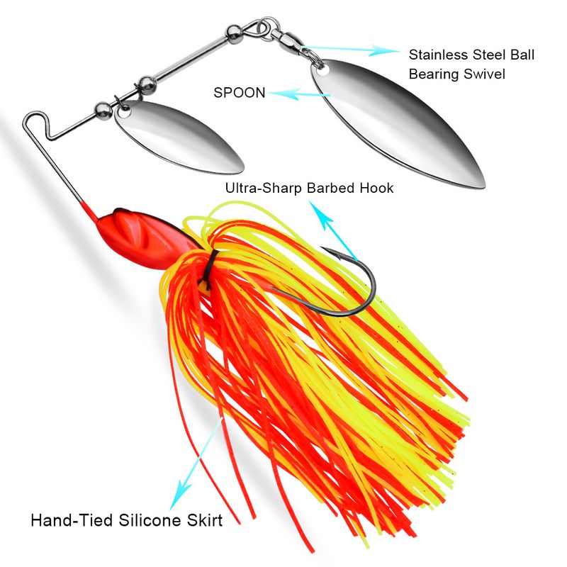 Anti-Hook Bottom Beard Man Lure 10G 14G Tassel Spinnerbait Sequin Lifelike Bait_voghion.com