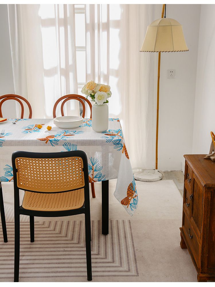 Polyester Tablecloth Set – Stain & Heat Resistant With Anti-Slip Design, Geometric Patterns For Dining/Office/Cafe (Multiple Sizes & Colors)_voghion.com