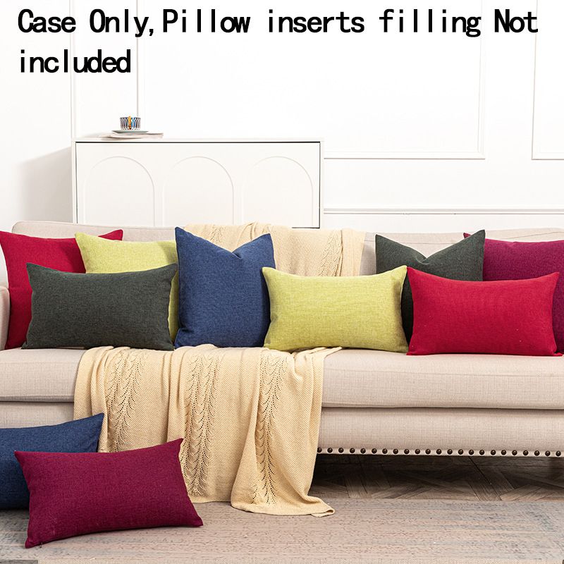 Cross-border Hot-selling Modern Simple  Linen Solid Color Pillow Model Room Tea Sofa Bedroom Decorative Pillow Case_voghion.com