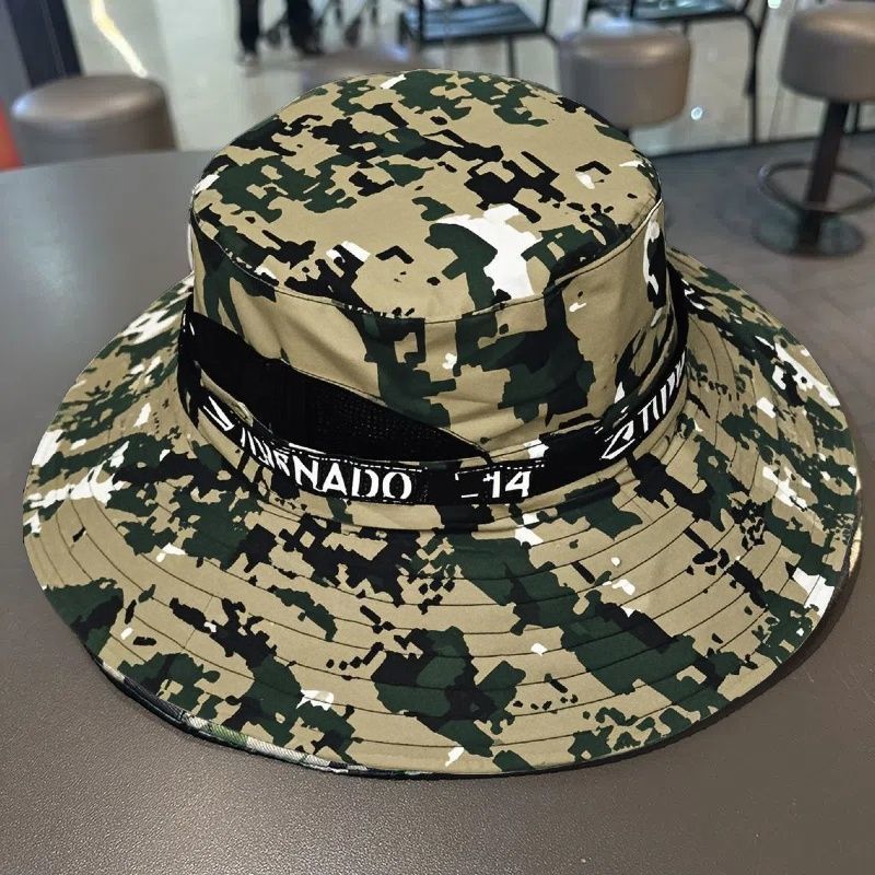 Men's Summer Wide Brim Mesh Fisherman Outdoor Hiking Sun UV Protection Camouflage Fishing Hat_voghion.com