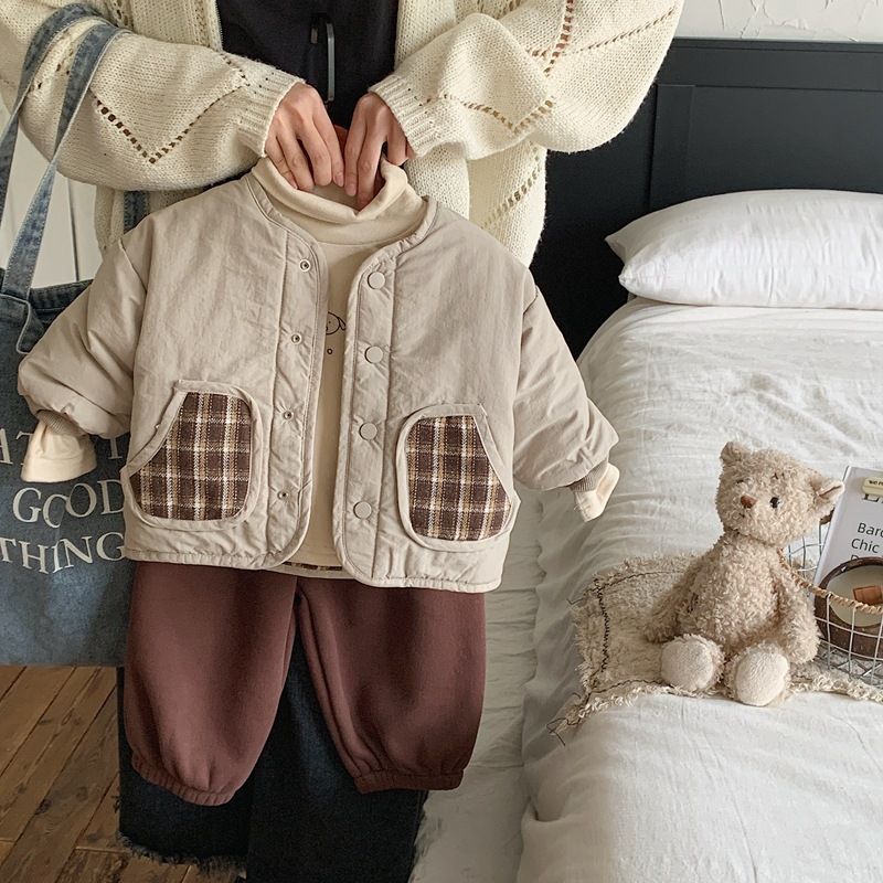 Kinder Winterkleidung, kurz und verdickt, beidseitig getragen. Jungen Baumwolljacke, Mädchen warm_voghion.com