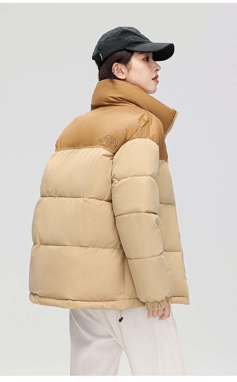 Unisex Color-Block Puffer Jacket - Lightweight Quilted Coat With Relaxed Fit For Men & Women_voghion.com