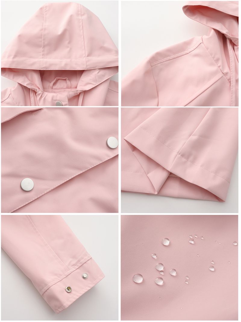 Veste imperméable à capuche avec ceinture pour femme, nouvelle collection printemps et automne 2024, coupe-vent ample et décontracté_voghion.com
