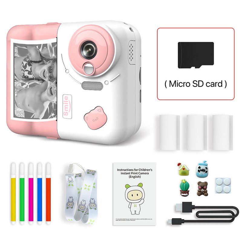 9IMOD Kids Instant Print Camera Toy 2.4' IPS Screen 1080P HD Kids Digital Camera_voghion.com
