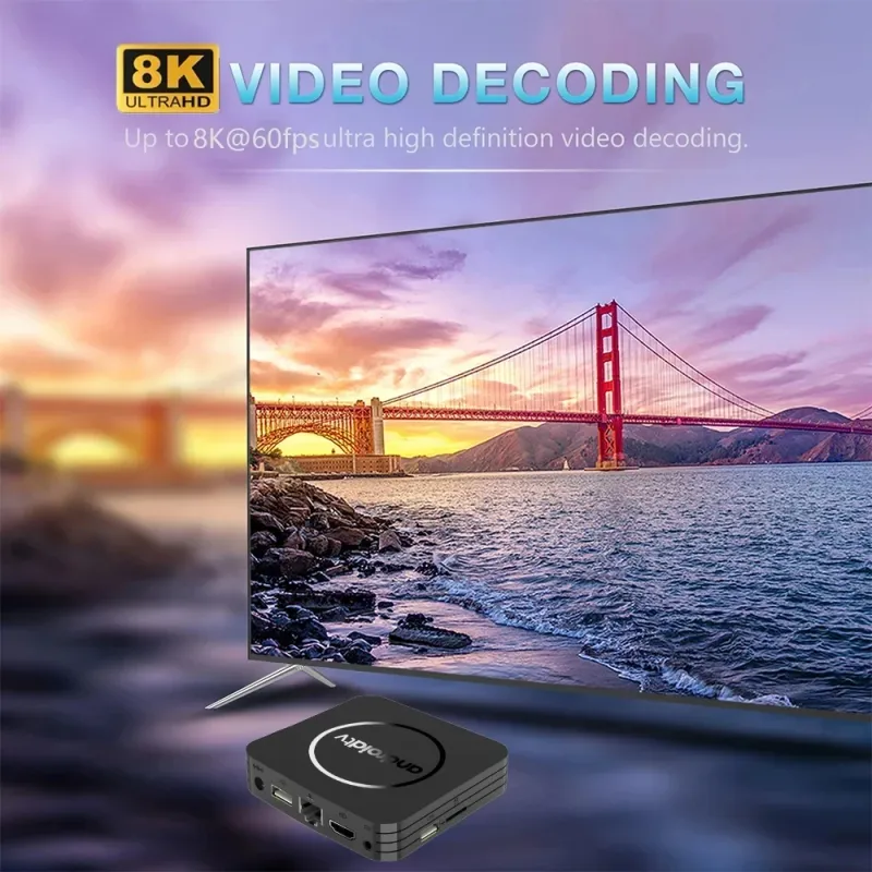 3 Android 14 TV 8K Set Top Box Allwinner H3 HD 4K 2.4G Wifi 4GB 64GB Lettore multimediale intelligente per streaming Google Play Youtube_voghion.com