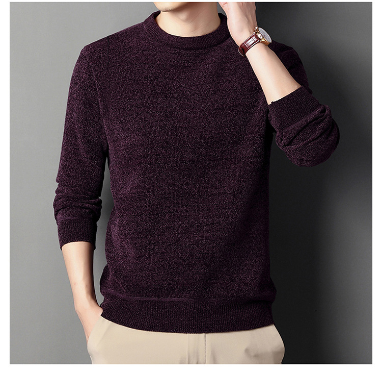 men's thickened spring new half turtleneck sweater middle-aged warm and comfortable sweatshirt versatile base layer_voghion.com