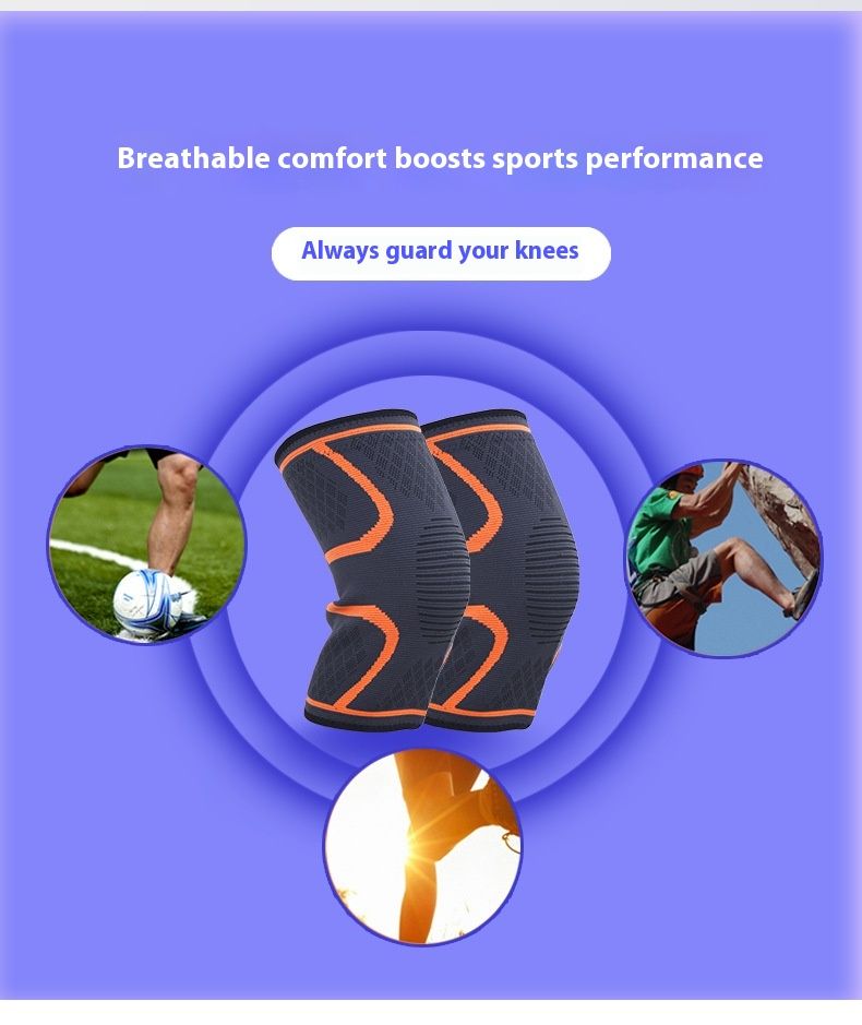 Genouillères de sport en nylon, tricot de cyclisme antidérapant et respirant, genouillères en nylon légères et colorées pour une utilisation en extérieur_voghion.com