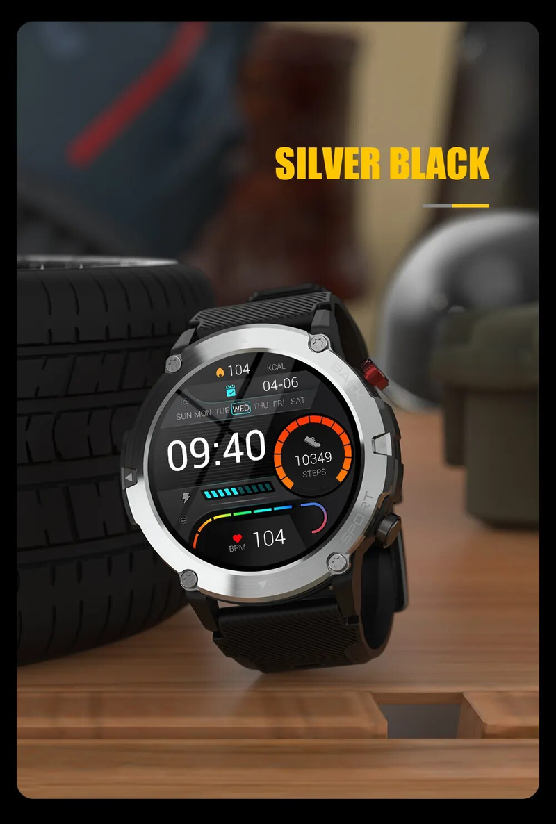 C21 Smart Watch Herren Bluetooth Anruf Fiess Tracker 5ATM Wasserdicht Sport Handgelenk Smartwatch für iPhone Android_voghion.com