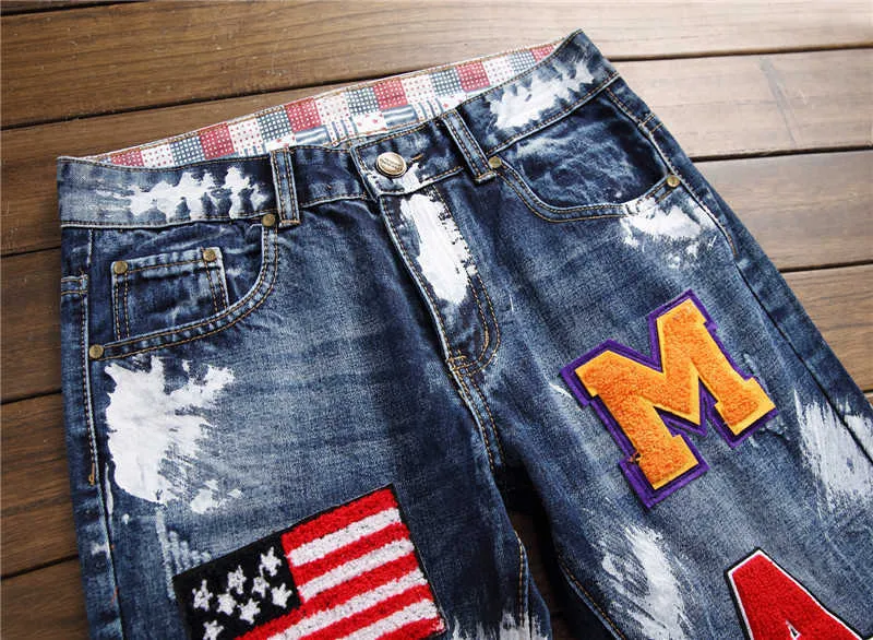 Nieuwe mode 2022 HERFST Lente Hole Jeans Heren Ripped Skinny Biker Destroyed Denim Broek T221102_voghion.com