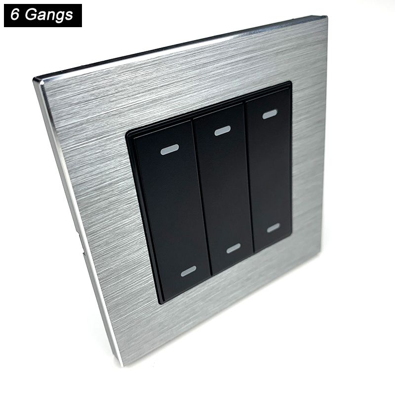 Kincony 6 Gang 86 EU Wall Toggle Self Reset Switch Push Button Momentary Contact for DIY Smart Home Automation Module_voghion.com
