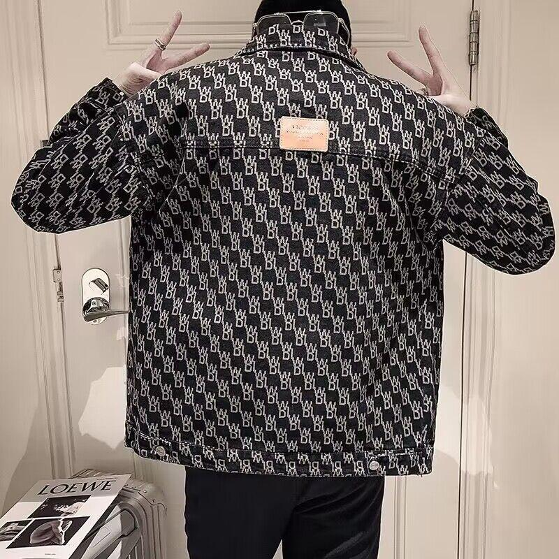 Spring and autumn social spirit young man handsome denim trendy jacket internet celebrity same loose fitting clothes men_voghion.com