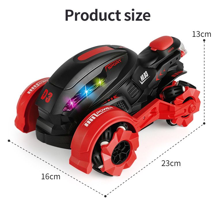 Motocicleta de acrobacias con rociador para niños, control remoto todoterreno con carga USB, lado giratorio de deriva de alta velocidad_voghion.com