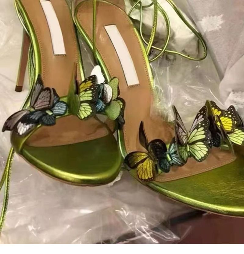 by Step Attracting Butterflies 2025 New Butterfly Cross Strap Stiletto High Heel Sandals For Women Peep Toe Mules_voghion.com