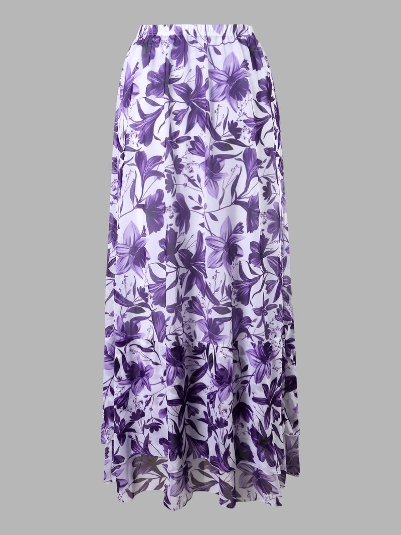 Maillot de bain une pièce sexy pour femme avec jupe fluide - Maillot de bain bikini col V pour la plage et la piscine - Contrôle du ventre et design push-up - Taille haute et séchage rapide_voghion.com