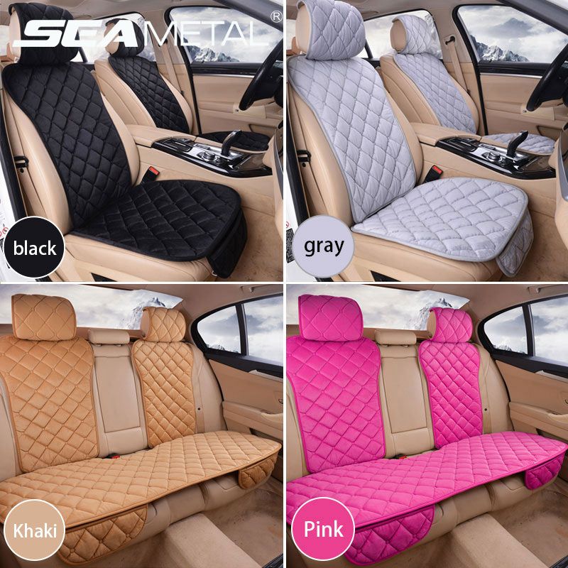 Protector Set Universal Auto Vorne Hinten Sitz Kissen Pad Warme Plüsch Autos Sitzbezüge Matte Auto Zubehör_voghion.com