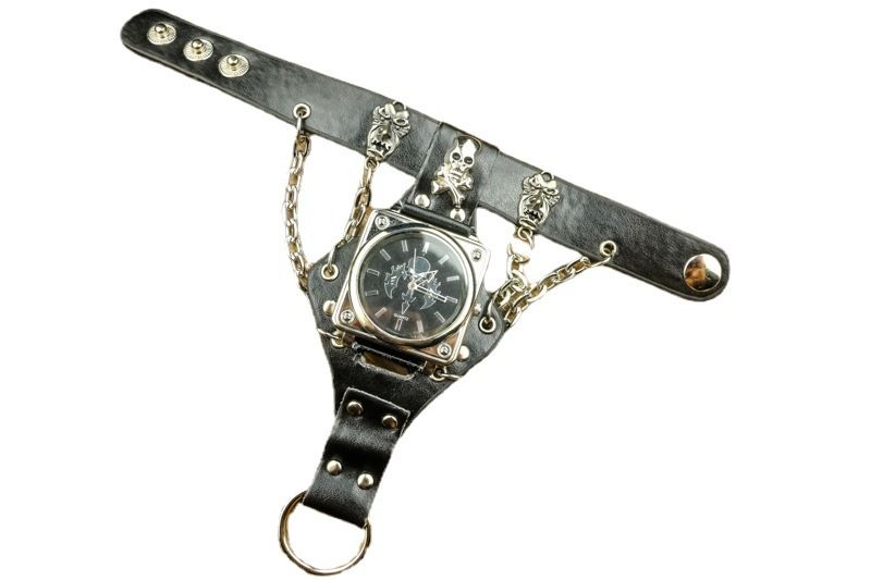 New Punk Bracelet Motorcycle Strap Quartz Watch_voghion.com