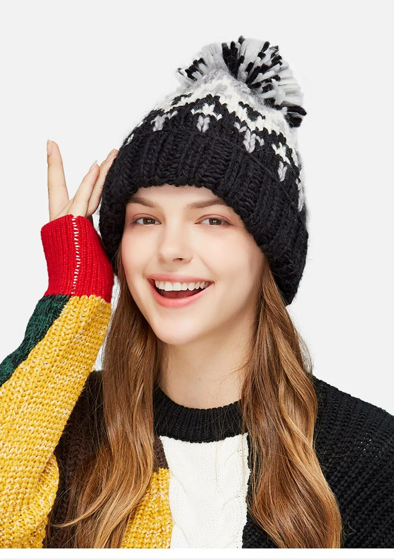Berretti autunnali con pompon, cappelli invernali da donna in cashmere, caldi cappellini in lana all'ingrosso, berretti in acrilico, cappelli invernali_voghion.com