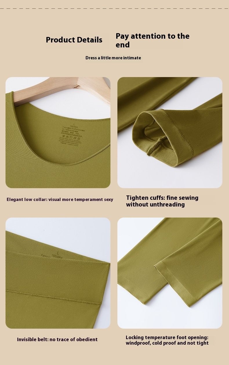 Ζεστό και όμορφο σετ ρούχων για το φθινόπωρο, εξαιρετικά λεπτή βάση, εσωτερικό στρώμα, δερμάτινο κάτω μέρος, ρούχα, φθινοπωρινό παντελόνι_voghion.com