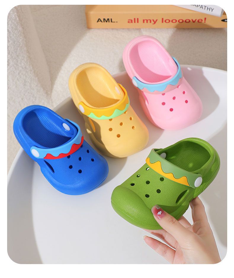 Grasp Yu's Kinderhausschuhe mit großen Augen für draußen, rutschfeste Jungen-Lochschuhe für drinnen und Strandsandalen mit Stirnband für Mädchen_voghion.com
